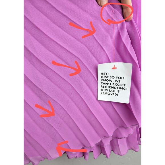 NWOT ASOS Purple Pleated Midi Blouson Dress Size 4 - Picture 12 of 12